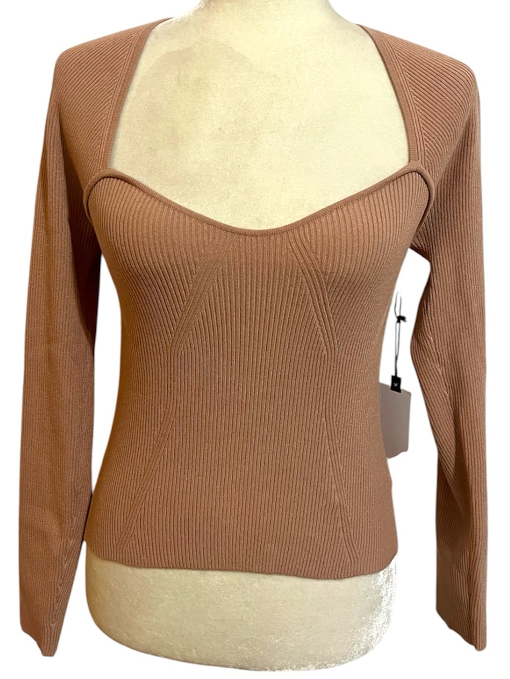 ASTR The Label Rosa Cutout Ribbed Sweater Blush NWT Size Medium